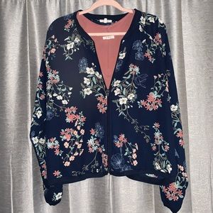 Maurices Floral Bomber Jacket with Blush Tee